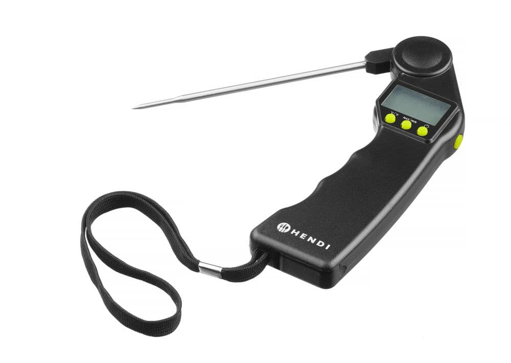 Digitális hőmérő összehajtható szondával - Fekete - 160x55x(H)20mm - 3