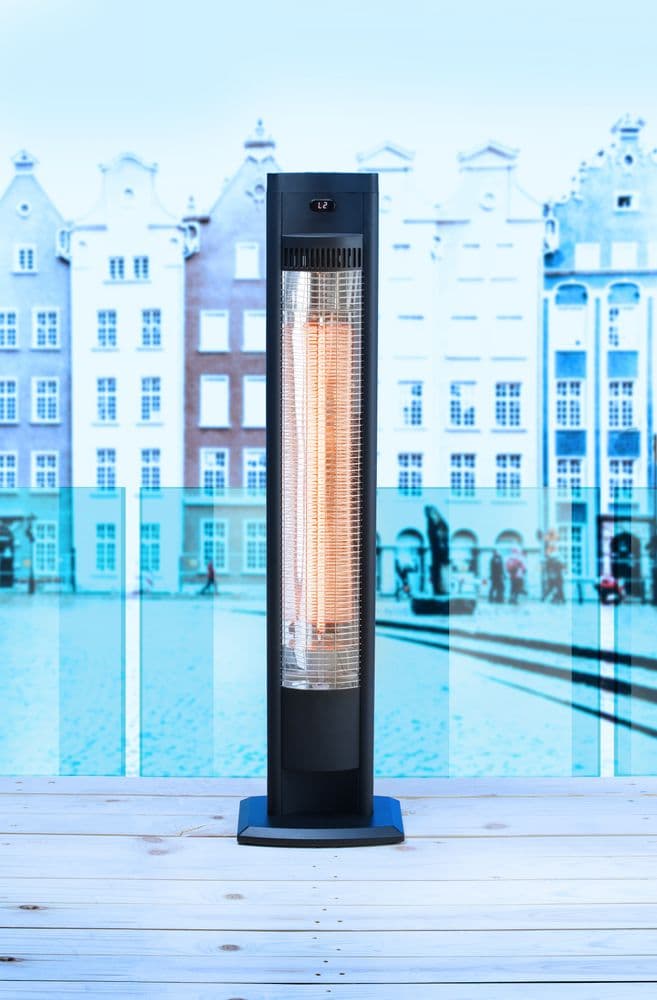 Tornado infravörös hősugárzó - Fekete - 230V/2000W - 210x270x(H)1060mm - 2