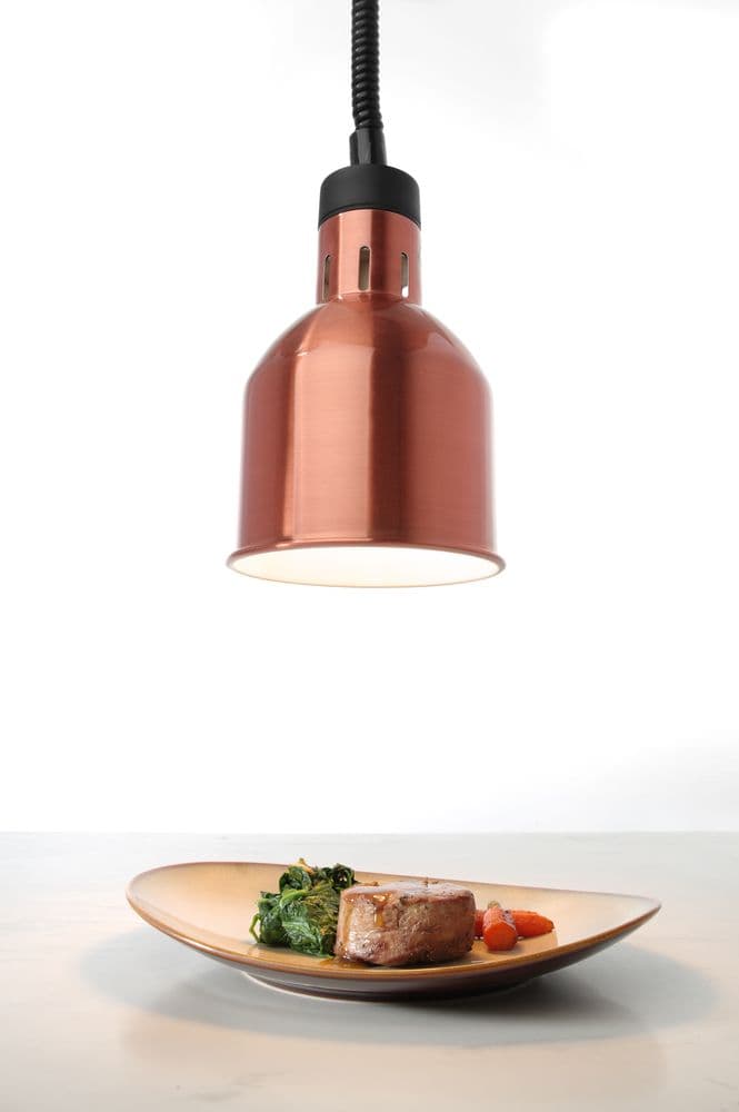 Függesztett melegentartó lámpa hengeres alakú - Rézvörös - 230V/250W - ⌀175x(H)250mm - 2
