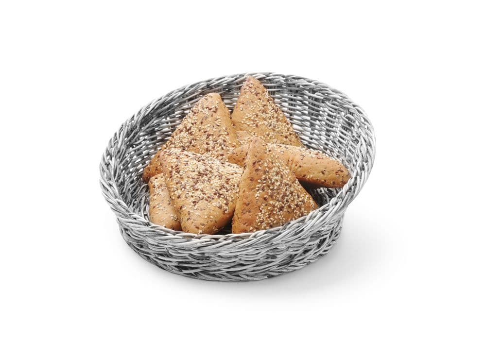 Süteményes kosár szögletes kerek - Világos szürke - ⌀310x(H)120mm - 2