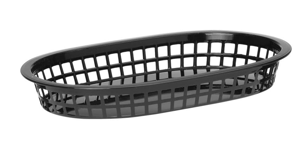 Tálaló kosarak fast food stílusban - Fekete - 6 db. - 275x175x(H)38mm - 3