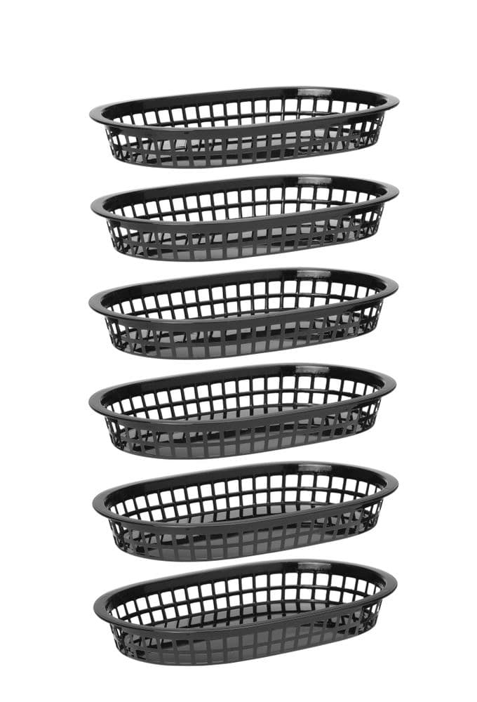 Tálaló kosarak fast food stílusban - Fekete - 6 db. - 275x175x(H)38mm - 4