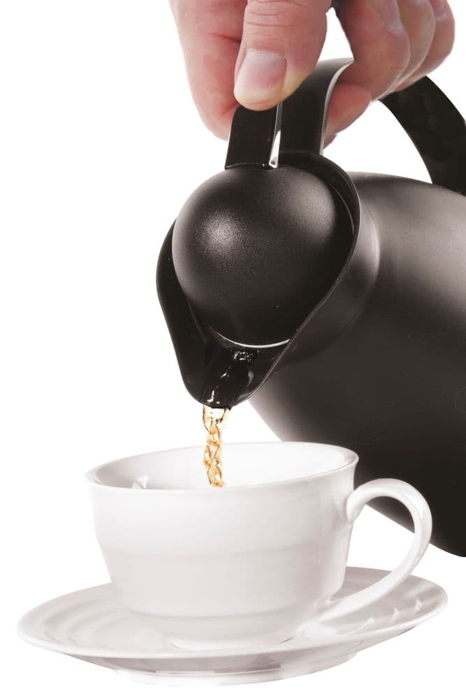 Termosz kancsó üvegbetéttel - 1L - Fekete - ⌀140x(H)268mm - 2