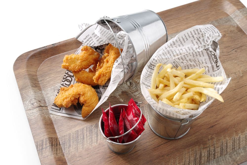 Melamin felszolgáló tálca fa mintázattal - Fa - 370x530mm - 2