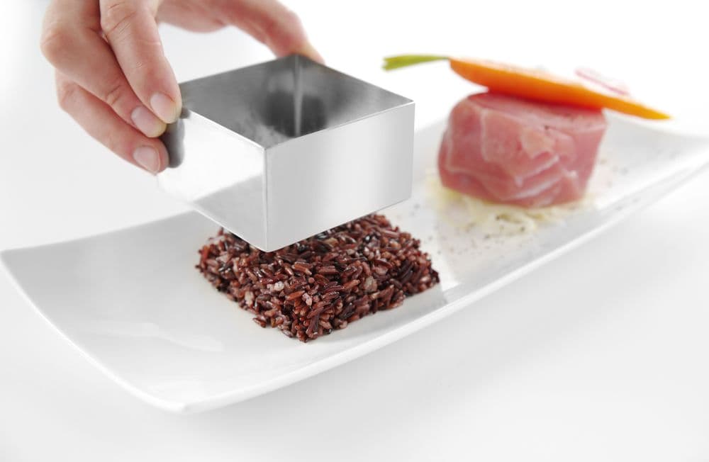 Ételgyűrű és nyomólemez négyzet - ételgyűrű - 80x80x(H)45mm - 2