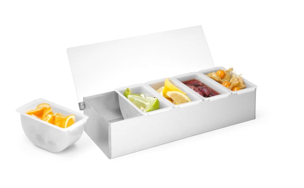 Tároló doboz - BarUp - 5 tartály - 375x140x(H)90mm - 5