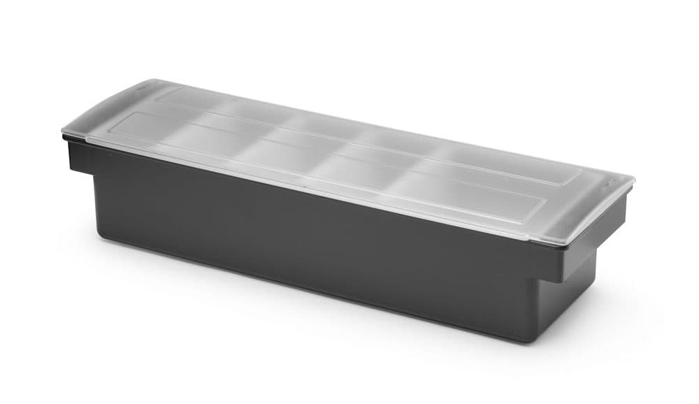 Tároló doboz - BarUp - Fekete - 480x150x(H)100mm - 2