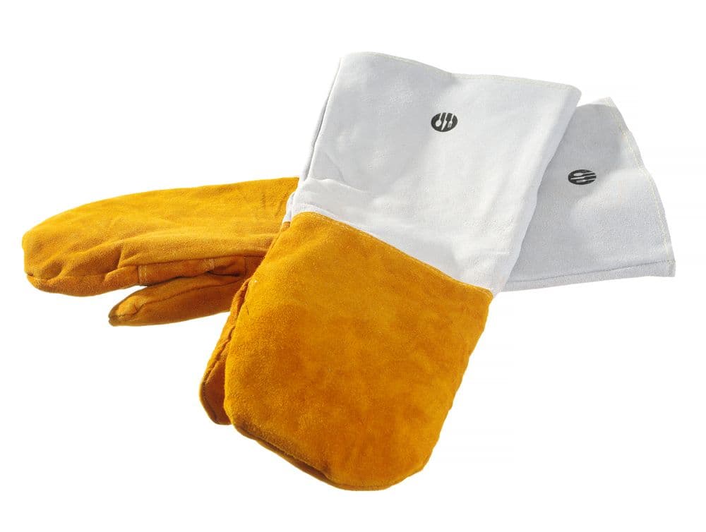 Hőálló bőr barbecue kesztyű - 2 db - 2 db. - (L)460mm - 4