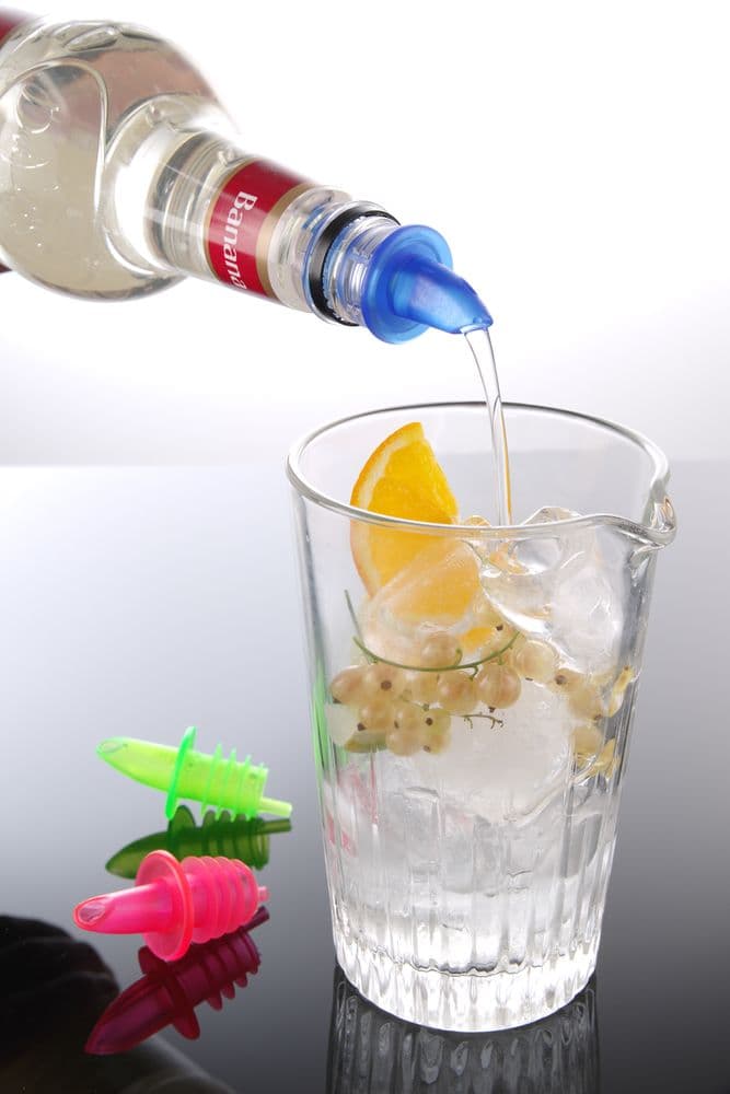 Szabad áramlású kiöntő - 6-os készlet - BarUp - 2 kék - 2 piros - 2 zöld - Piros - 6 db - 2