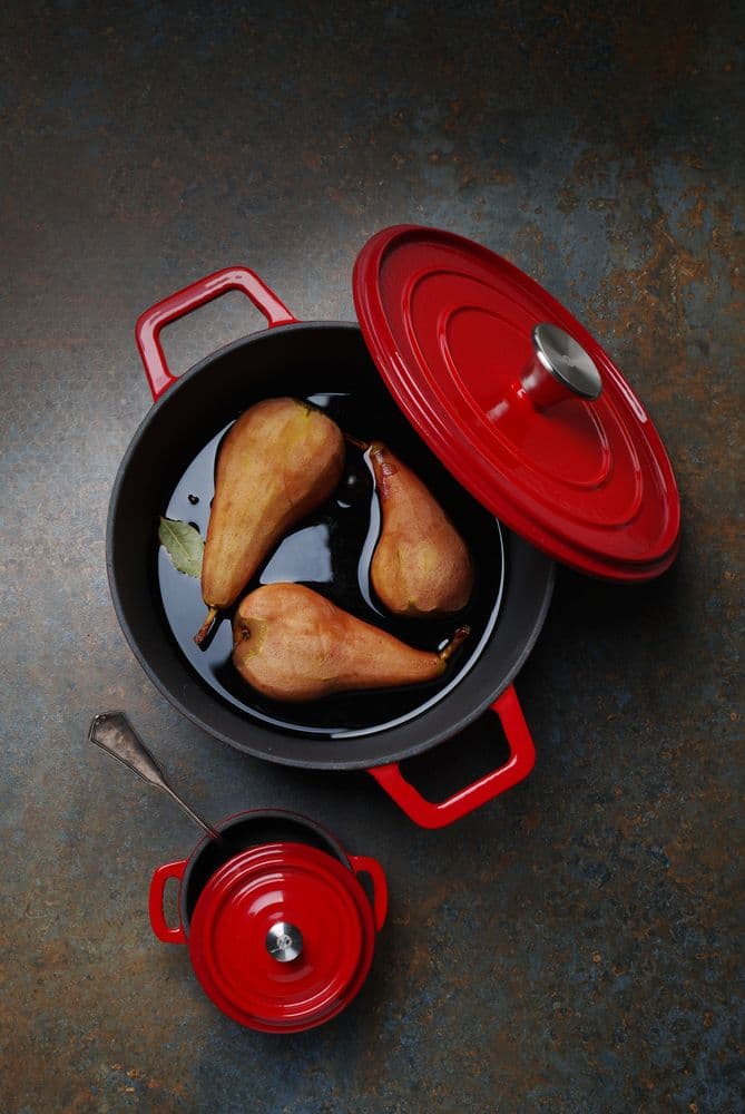 Zománcozott öntöttvas fazék - 3,7L - Piros - 317x240x(H)105mm - 3