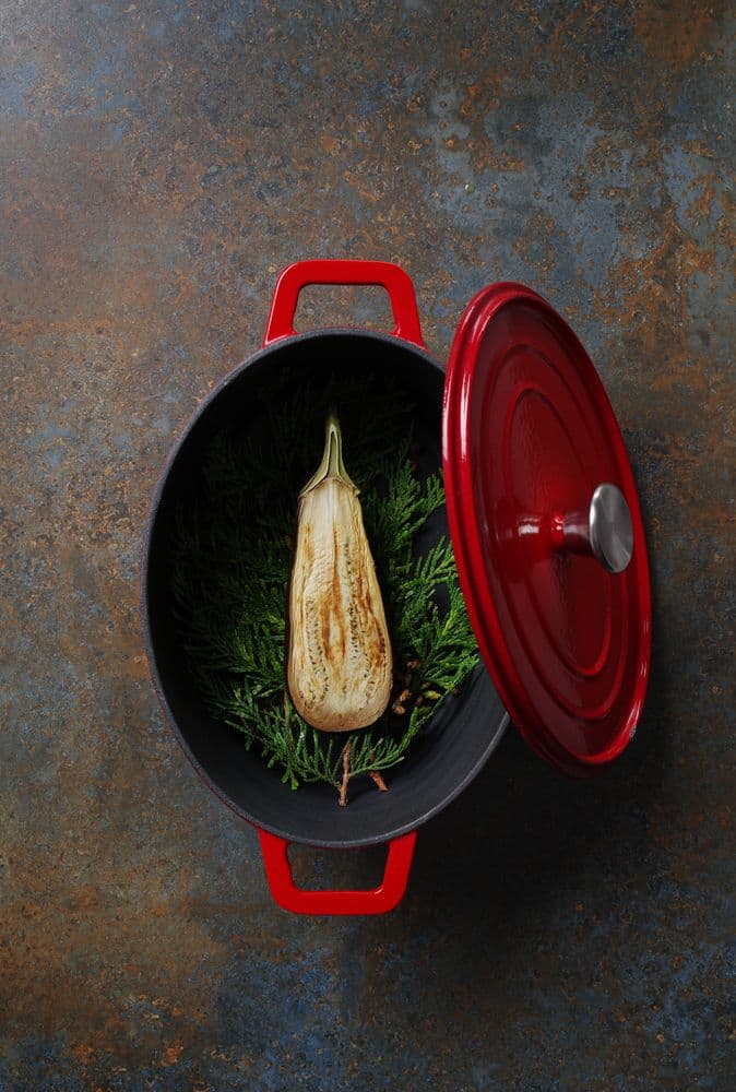 Zománcozott öntöttvas fazék - 4,4L - Piros - 365x290x(H)115mm - 3