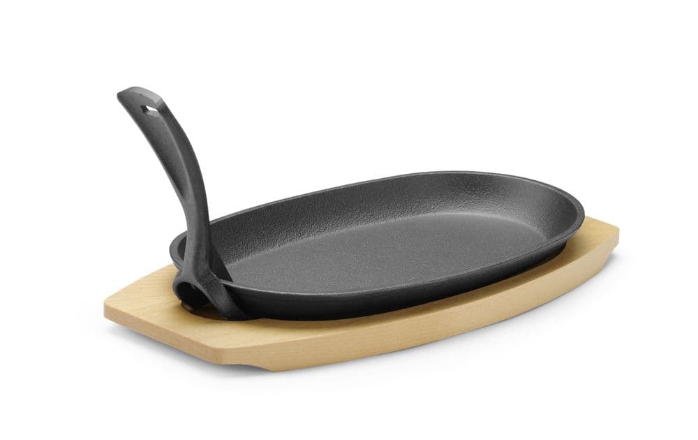 Öntöttvas szorítófelület fabéléssel és megfogóval - Fekete - 280x140x(H)30mm - 3