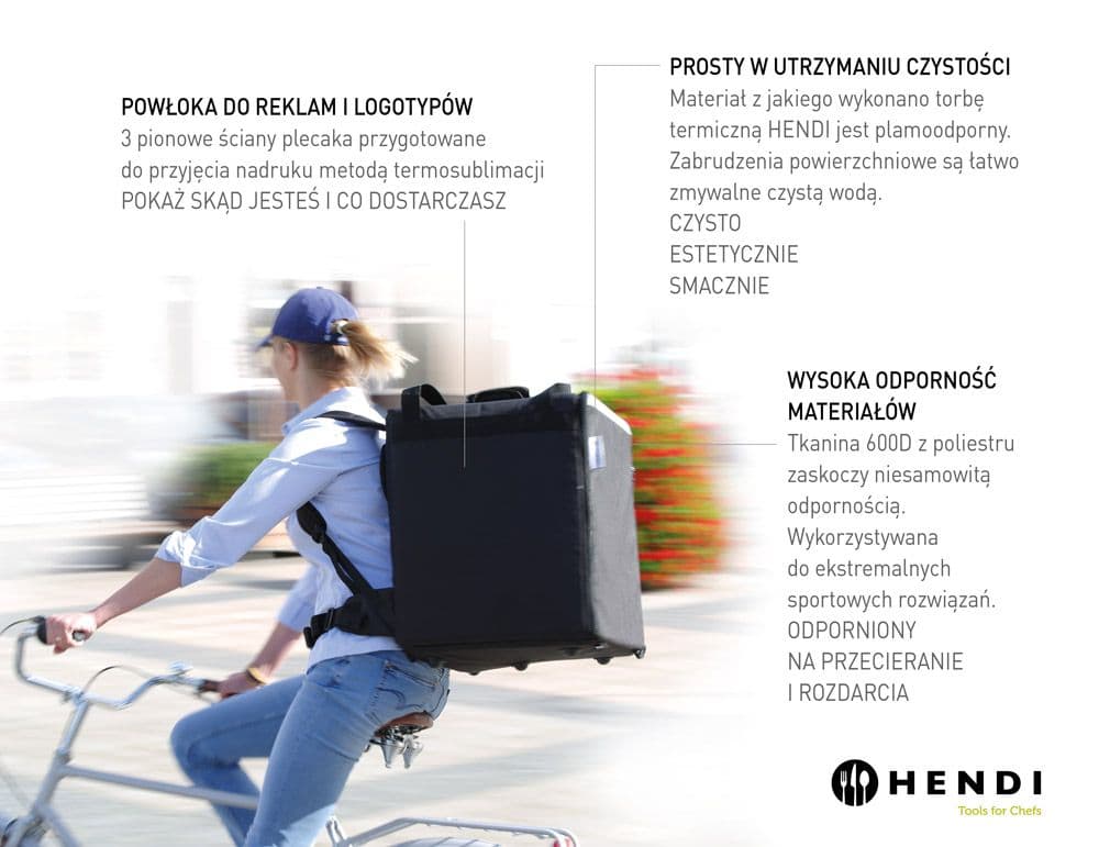 Szigetelt élelmiszer szállító hátizsák - 75,2L - Fekete - 410x410x(H)480mm - 4