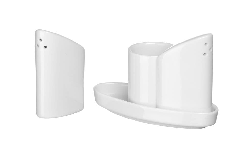 Fűszertartó készlet - bors - só  &  fogpiszkáló - 125x54x(H)90mm - 5