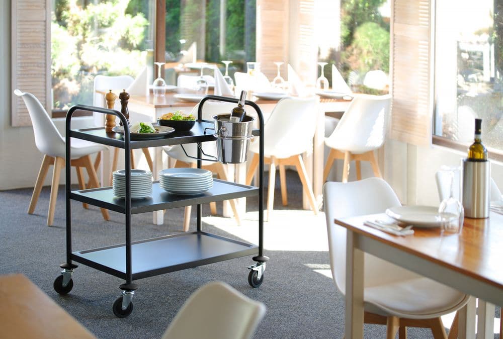 Mattfekete kocsi felszolgálása - 905x585x(H)945mm - 5