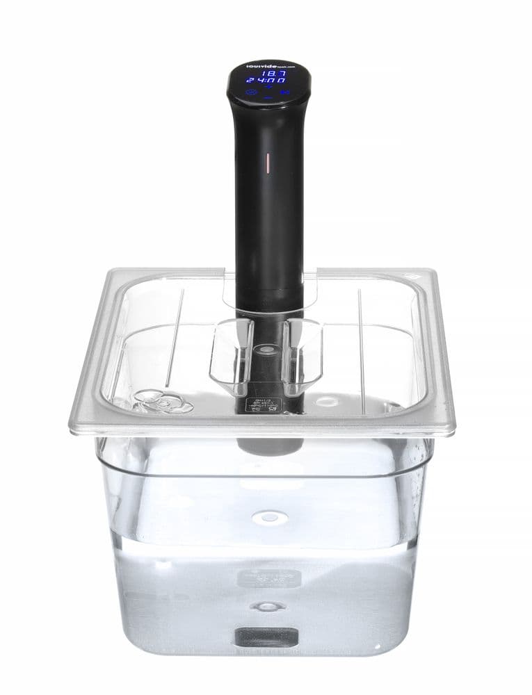 GN tető - kivágással a sous vide merülőrúd számára - GN 1/2 - Átlátszó - 265x325mm - 5