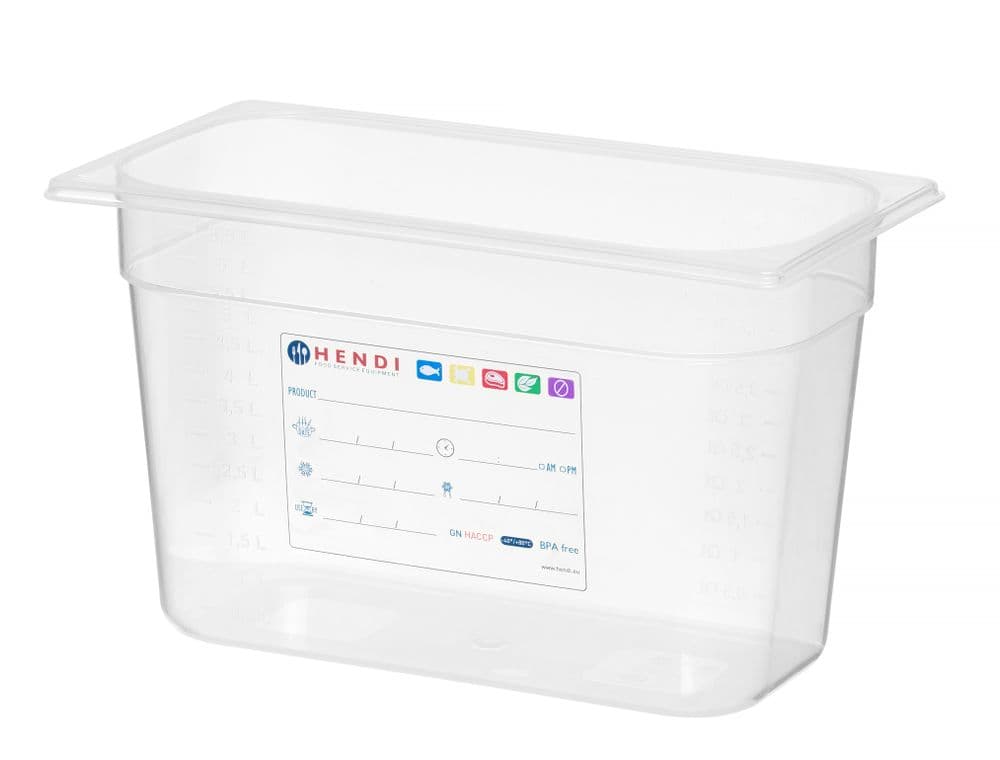 GN edény 1/3 - GN 1/3 - 7,8L - Átlátszó - 325x176x(H)200mm - 2
