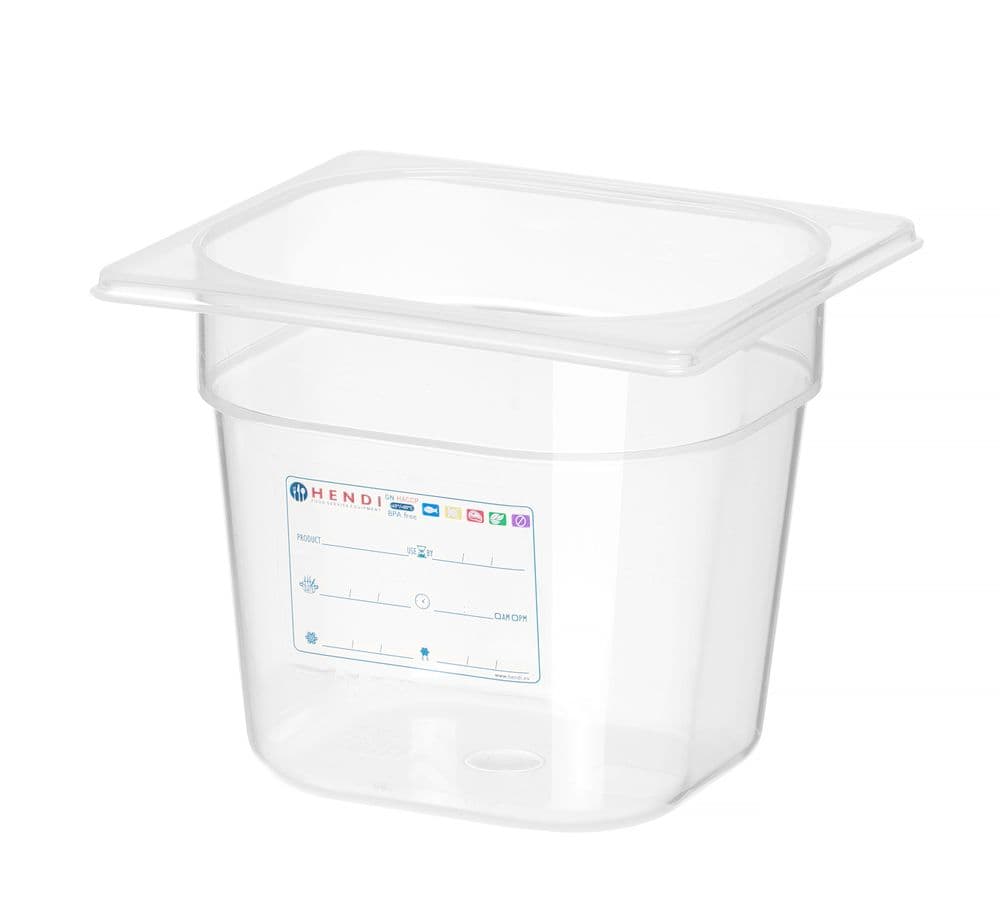 GN edény 1/6 - GN 1/6 - 2,4L - Átlátszó - 176x162x(H)150mm - 2