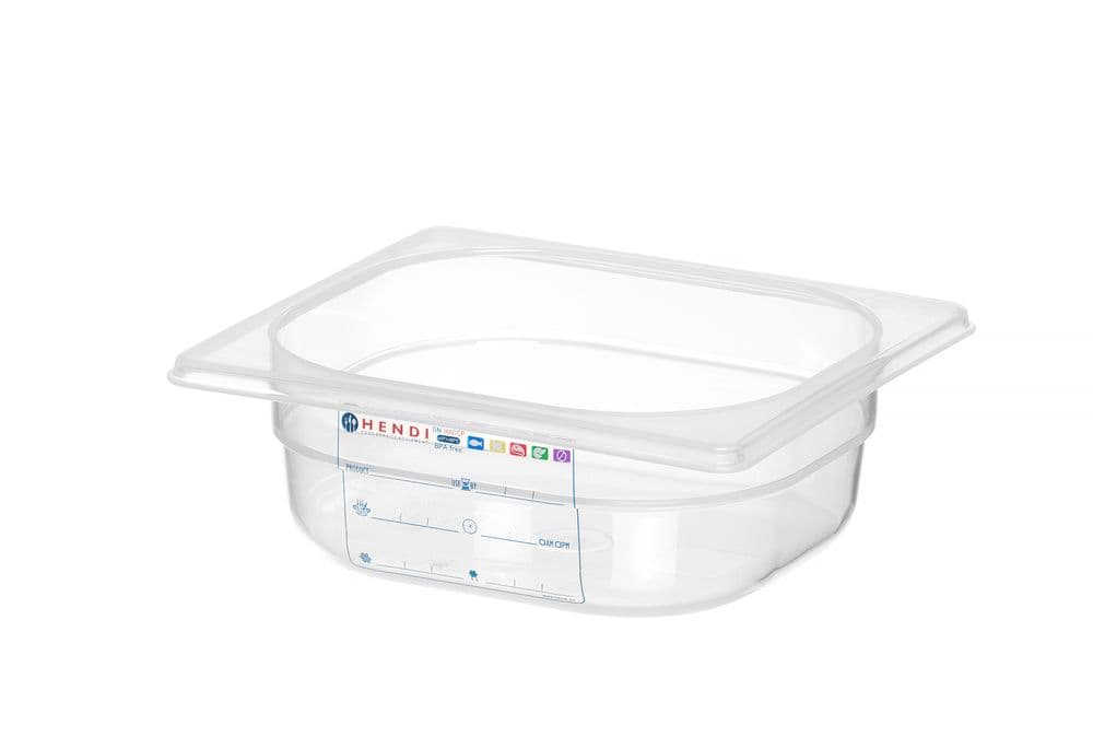 GN edény 1/6 - GN 1/6 - 1L - Átlátszó - 176x162x(H)65mm - 2