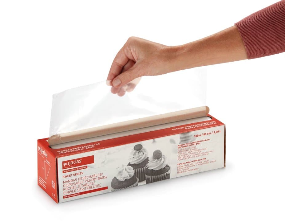 100 Disposable pastry bags 65 cm 5 liter clear plastic