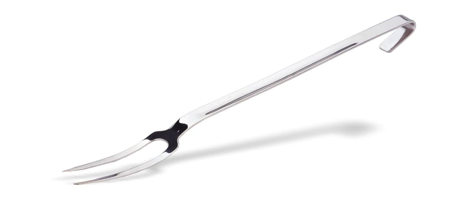 2 prongs one piece meat fork 47 cm stainless steel