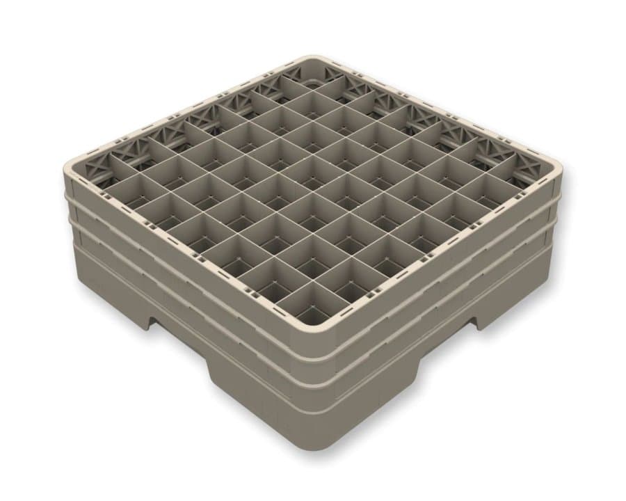 Closed Flap Rack 49-compartment rack full size polypropylene in beige with four extenders