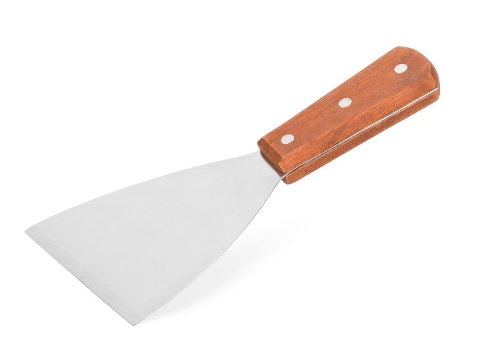 Triangle dough scraper 21 cm long stainless steel with wood handle