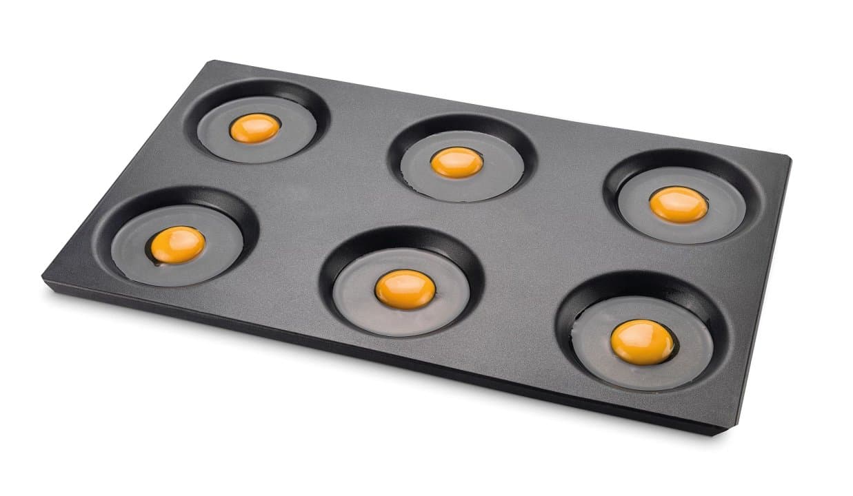Non-stick oven egg GN 1/1 pan with six compartment aluminum with nonstick coating