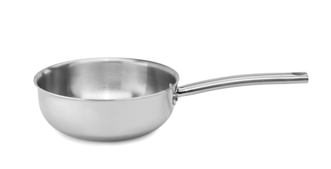 Rounded saucepan 24 cm multimetal induction-ready with satin finish