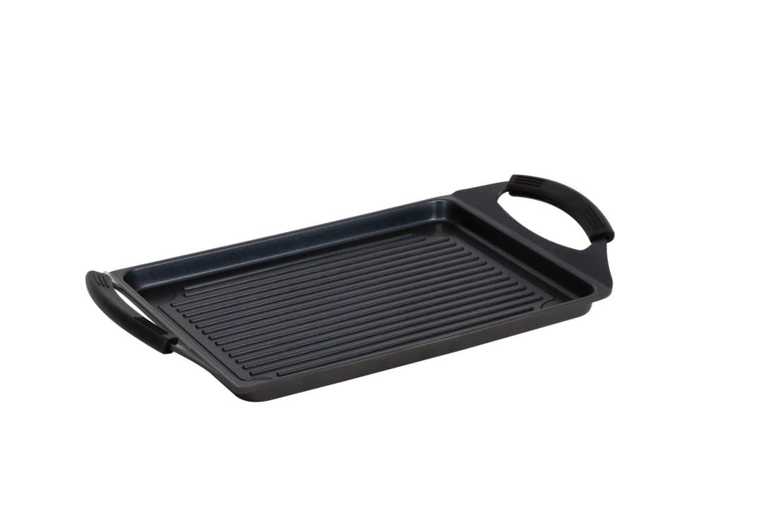 Black Pro Non-Stick Grill Plate 45 x 27 cm with Handles