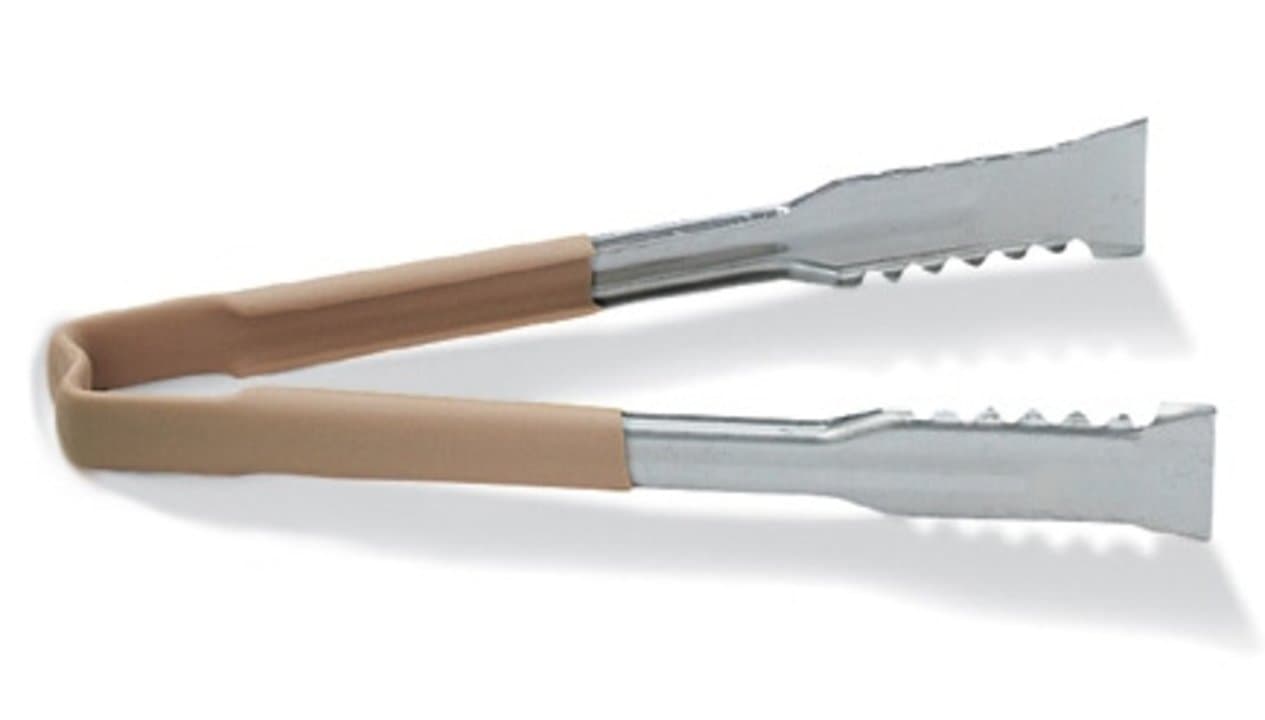 ​​16-inch stainless steel one-piece tongs with Versagrip™ ends and ivory Kool-Touch® handle
