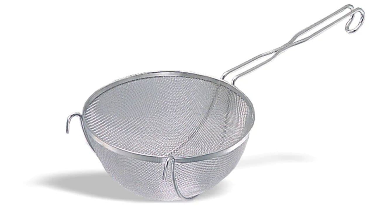 Half-ball strainer 25 cm reinforced stainless steel with 0.53 mm mesh