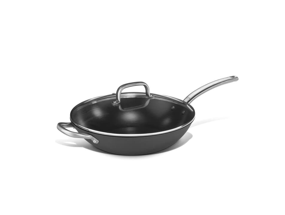 Steel Pro 1921 Series wok 32 cm cast steel with ILAG nonstick coating and glass lid