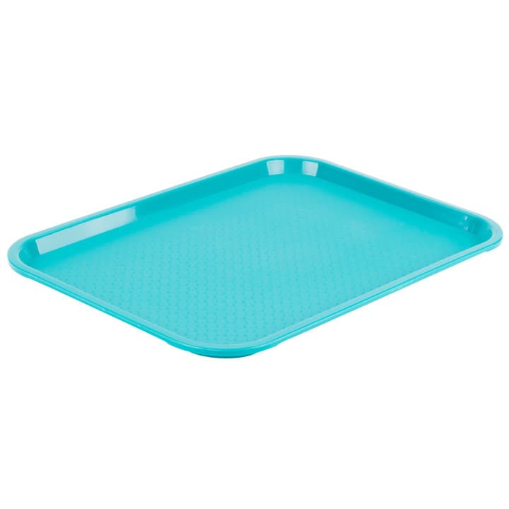 14" x 18" polypropylene fast-food tray in teal