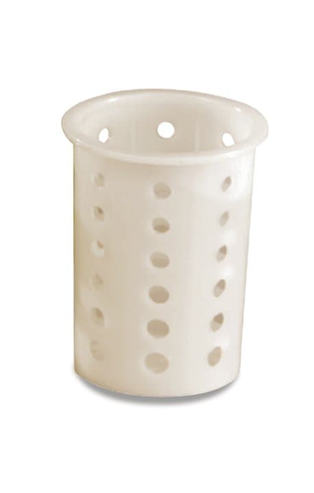 Plastic vertical flatware cylinder in white
