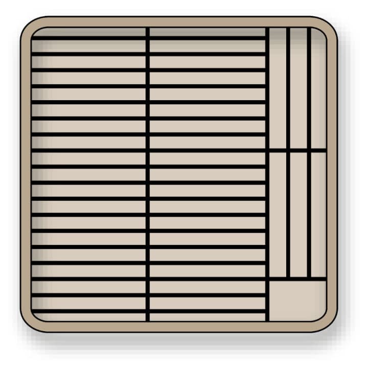 Flap Rack plate rack full size polypropylene in brown for 44 plates 15 to 18 cm