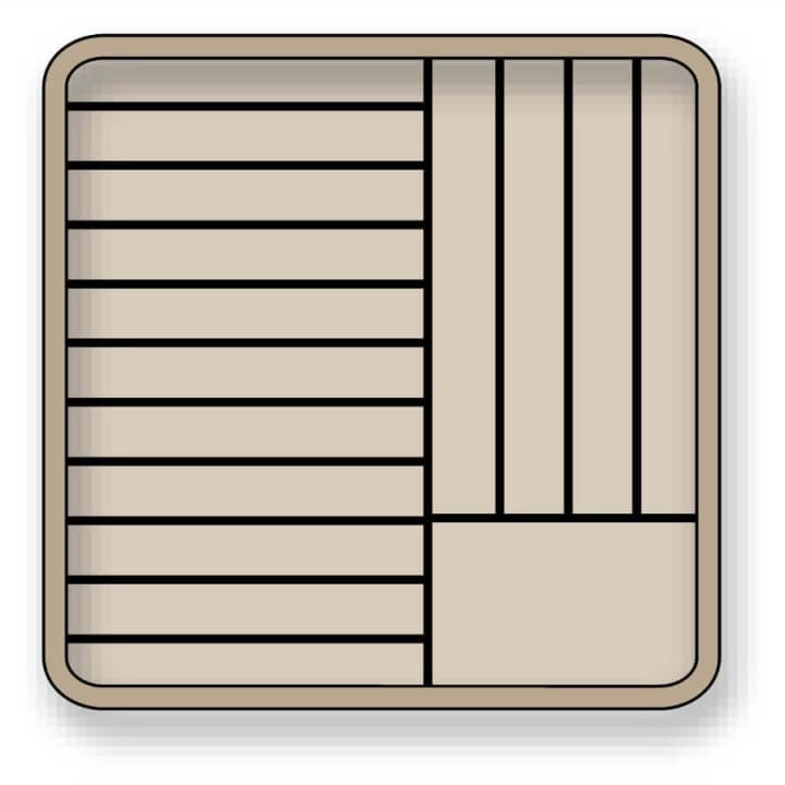 Flap Rack plate rack full size polypropylene in brown for 15 plates 23 to 28 cm