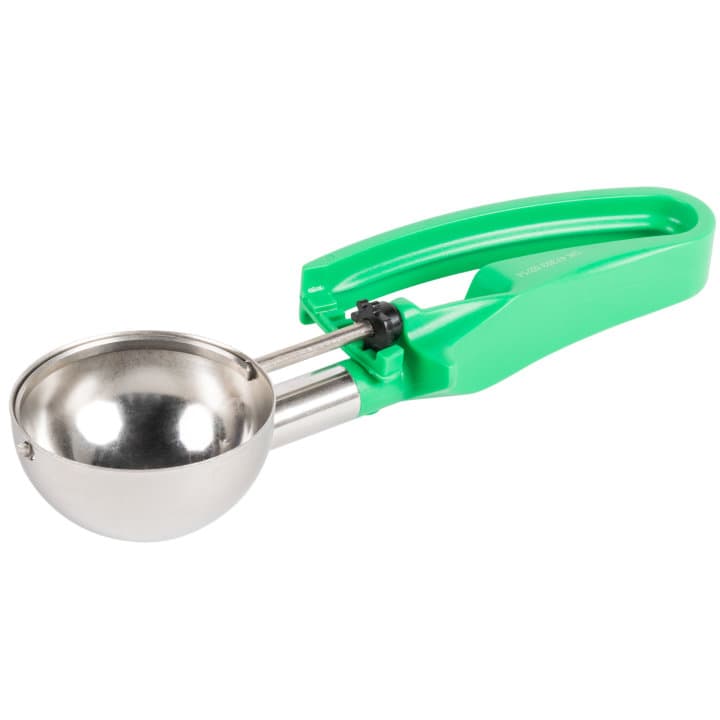 2 ⅘-ounce disher with green squeeze handle
