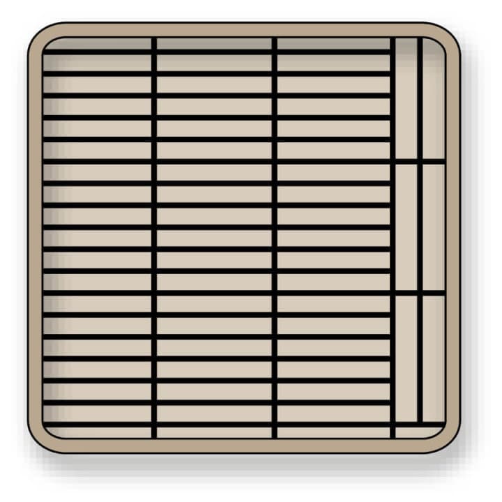 Flap Rack plate rack full size polypropylene in brown for 63 plates 10 to 12.8 cm