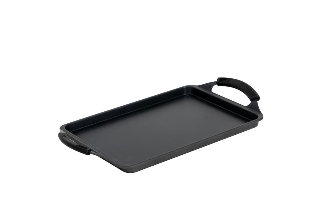 Black Pro Non-Stick Hot Plate 43 x 25 cm with Handles