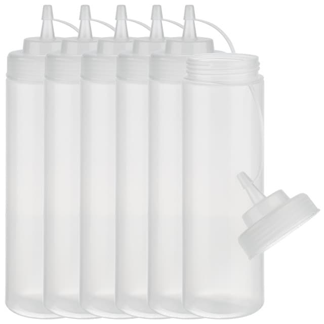 Squeeze üveg, 6 db. átlátszó átm. 7 cm, m: 26,5 cm, 760 ml - 2