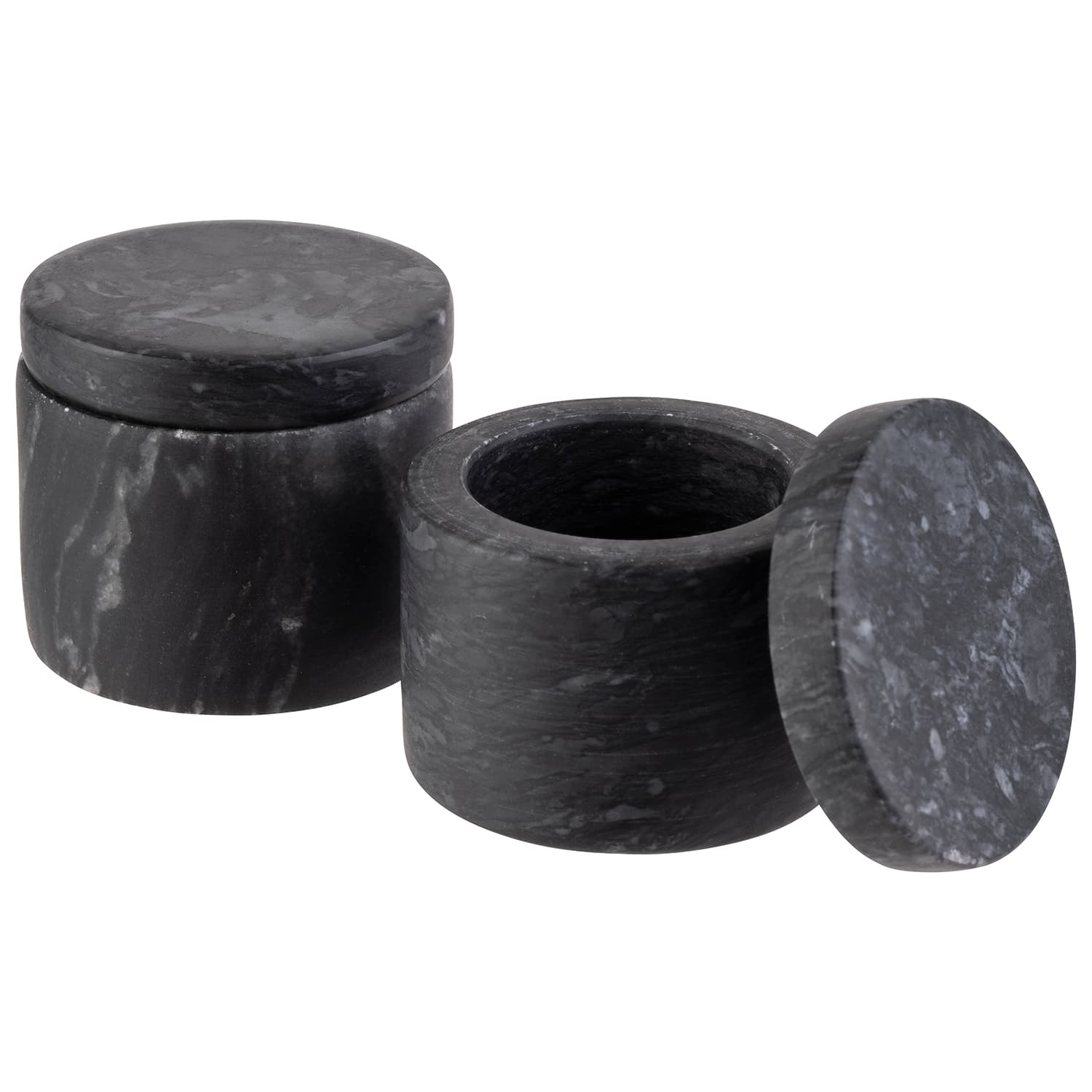 Márvány box, készlet: 2 átm. 6 cm, m: 5 cm, 40 ml
