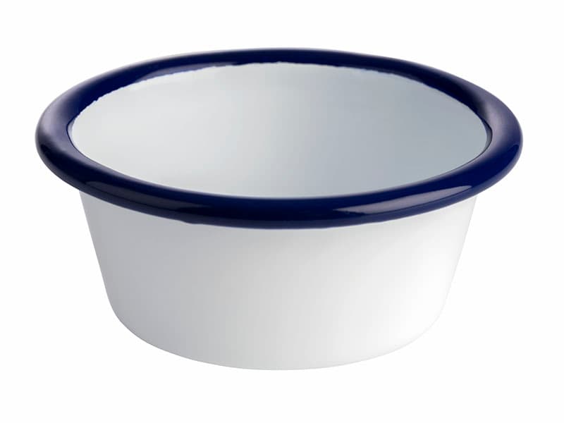 Enamelware tál átm. 8 cm, m: 3,5 cm, 0,08 l