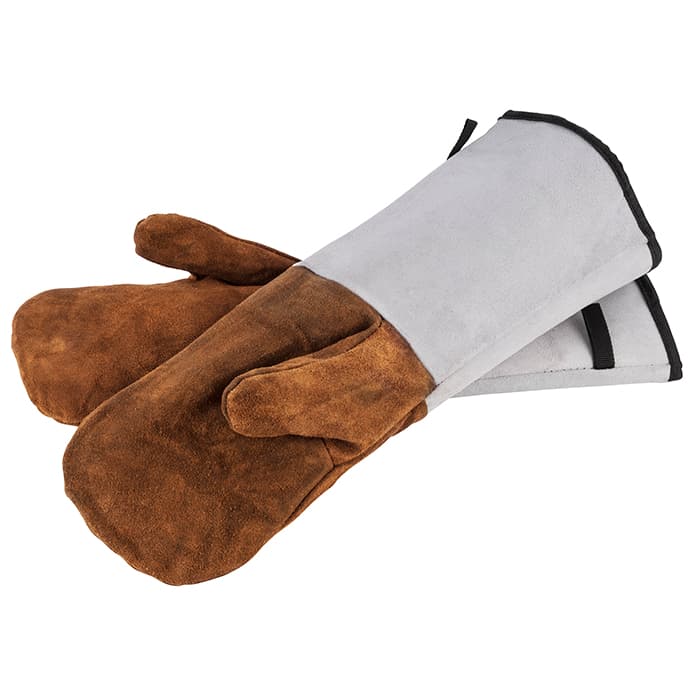 Baking mittens lenght 45 cm, leather