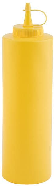 Sárga squeeze üveg átm. 6,5 cm, height 24 cm