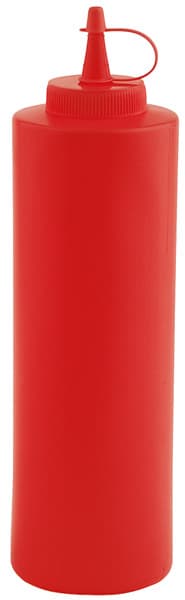 Piros squeeze üveg átm. 6,5 cm, height 24 cm