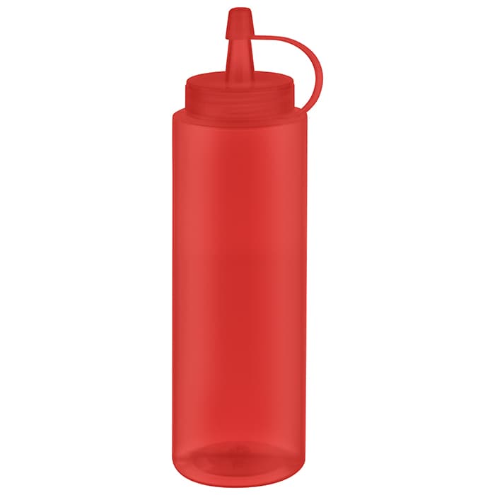 Squeeze üveg, 6 db. piros átm. 5 cm, m: 18 cm, 260 ml