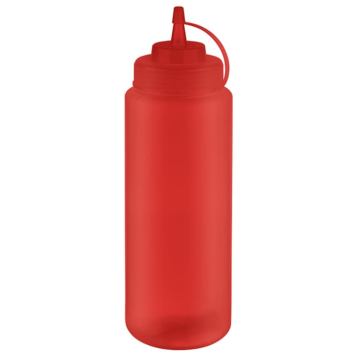 Squeeze üveg piros átm. 8 cm, m: 26,5 cm, 1.025 ml