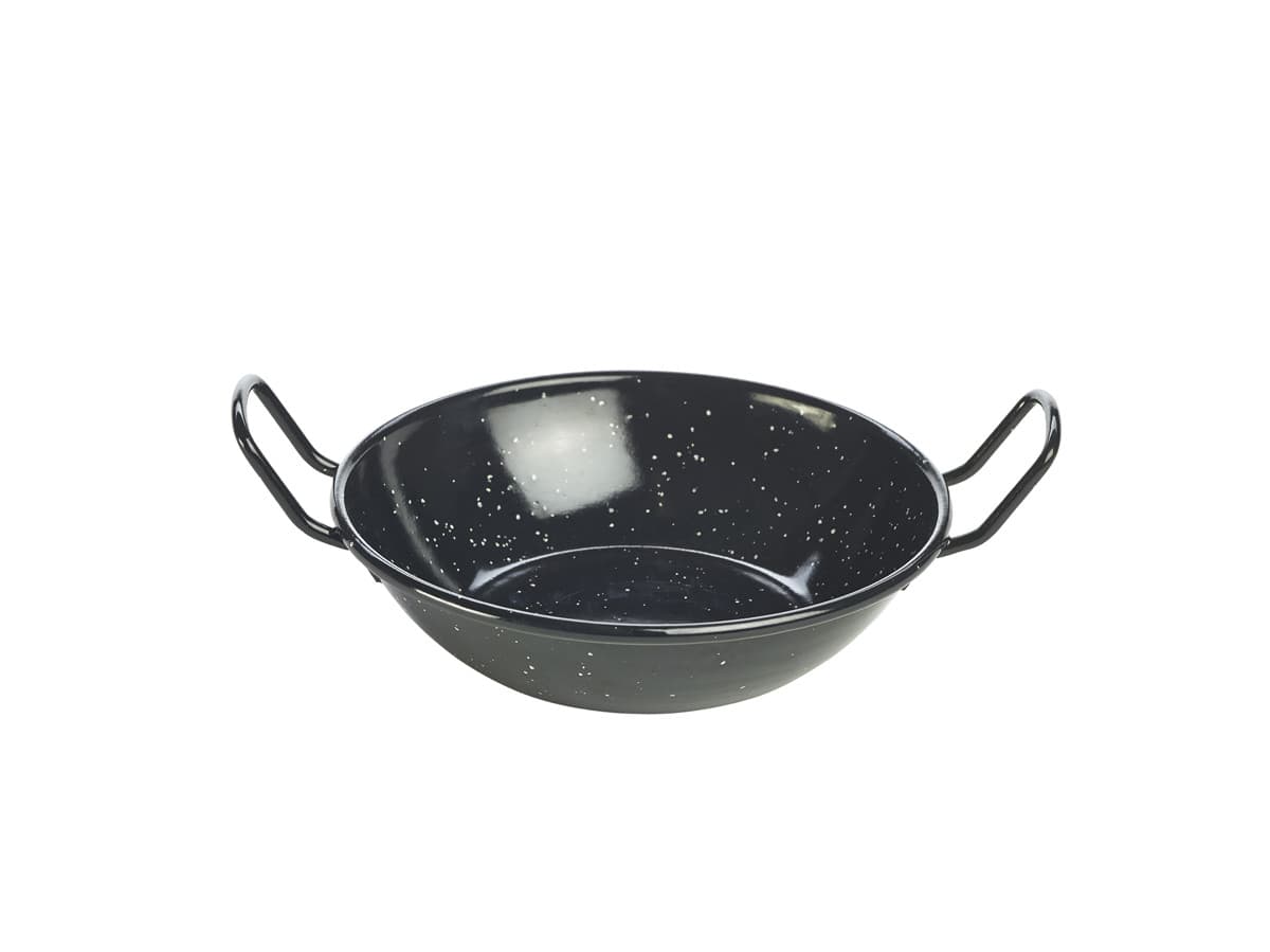 Fekete zománcozott tálka 16 cm