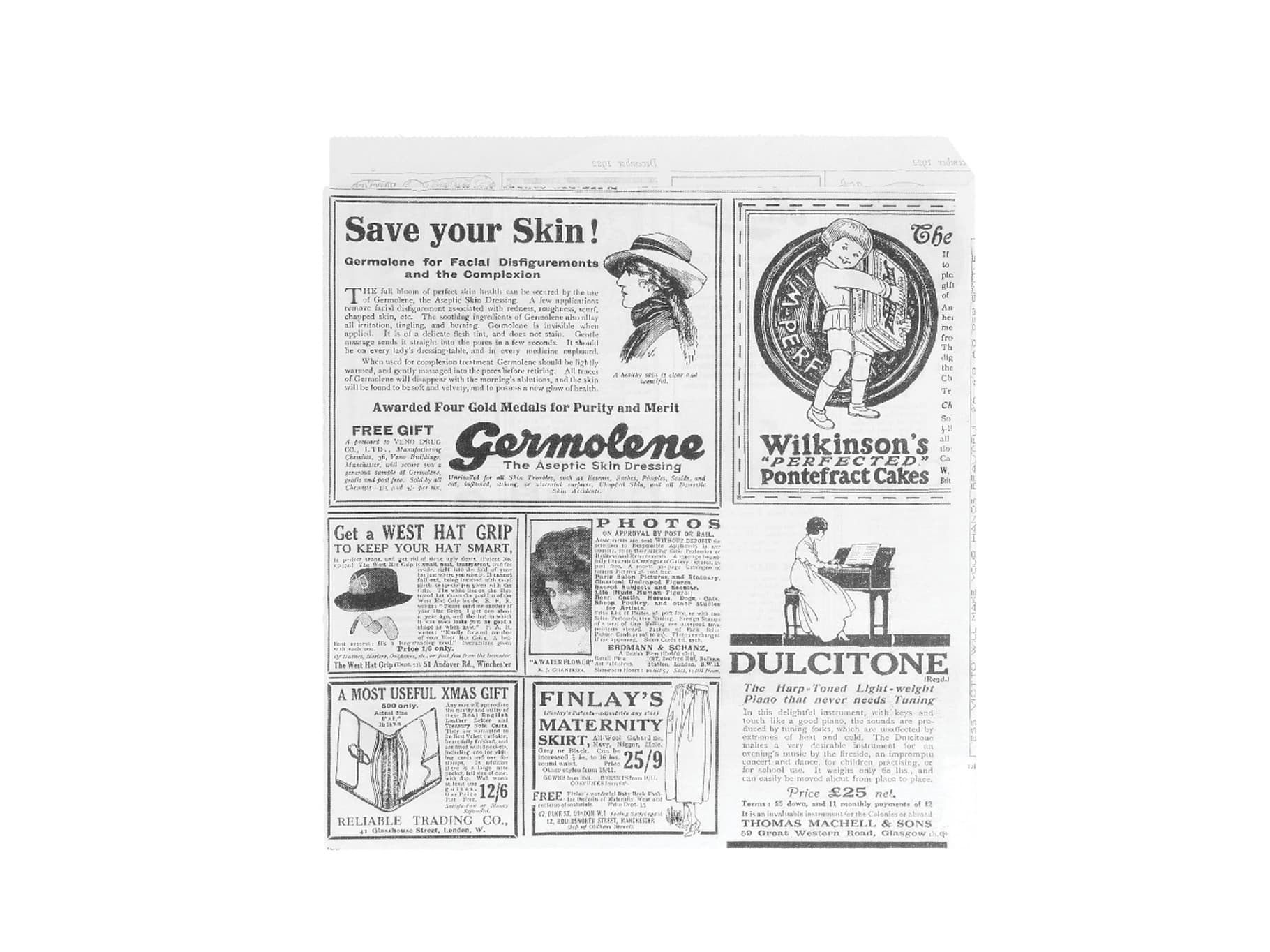 Greasepr.papír bag"Newspaper fehér"18x17cm 500csomag